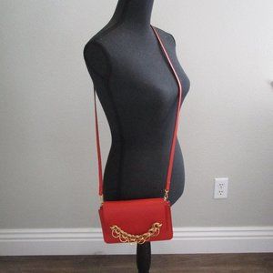 Chloe Red Crossbody Bag with Gold Chain